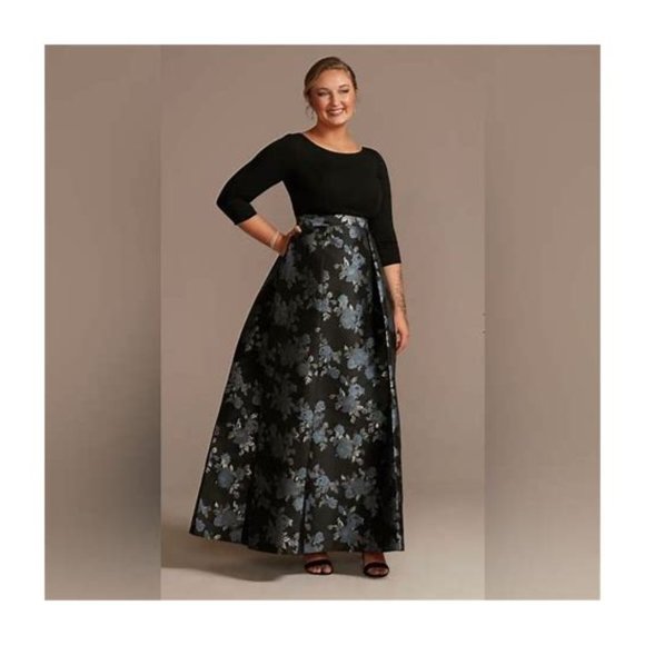 Perfect for Prom Dress - Black, light blue & silver floral dress - Picture 2 of 6